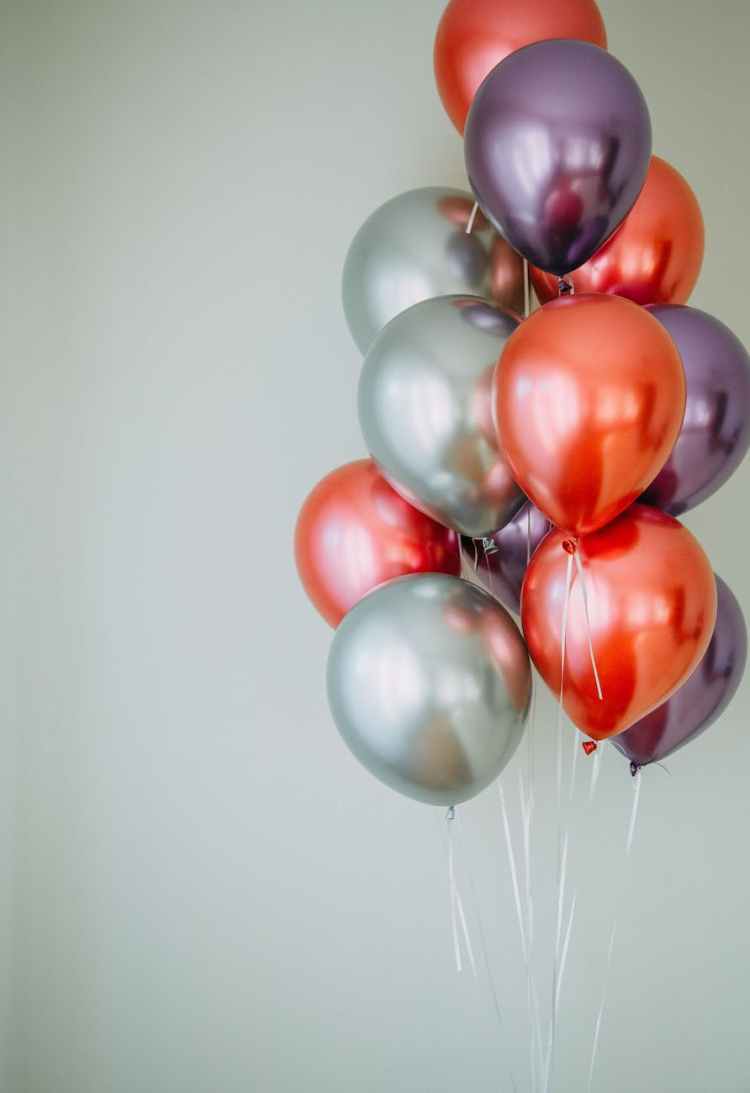 floating shiny balloons